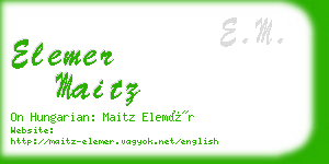 elemer maitz business card